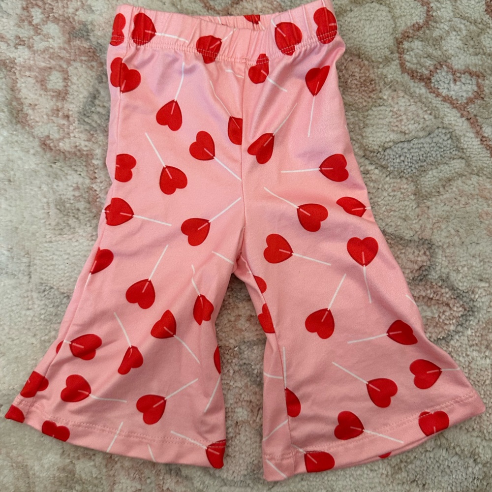 0-3 months valentines sucker flare pants